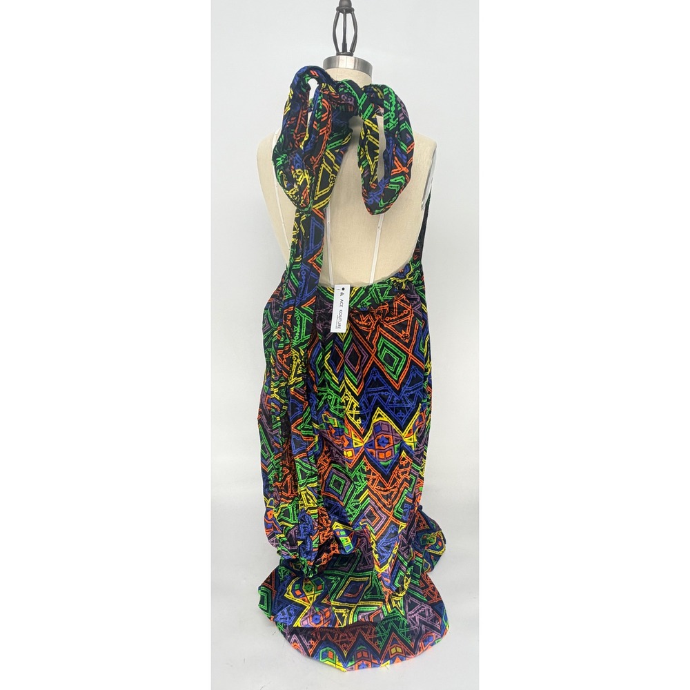 Ace Kouture Women African Geometric Tribal Print Halter Maxi Dress NWT Size L - Picture 3 of 10
